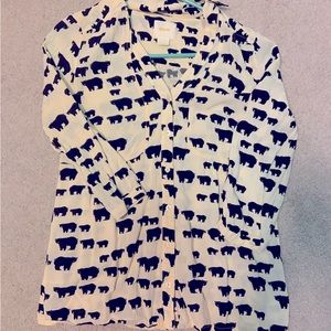 Anthropologie Maeve bear print button up size 2